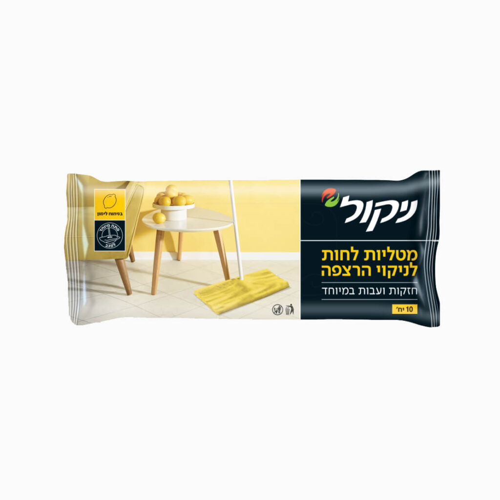 ניקול מטליות לחות לניקוי הרצפה בניחוח לימון, תמונת מוצר