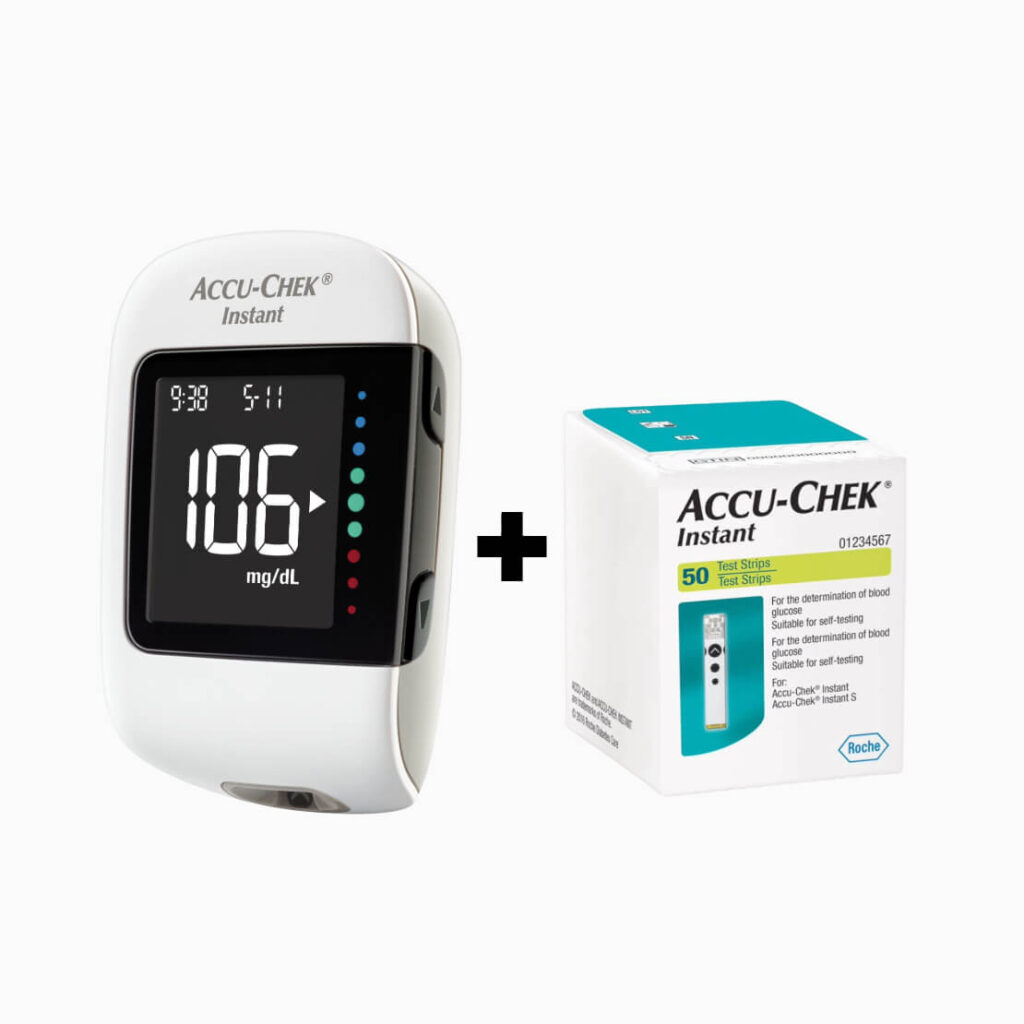 Accu-Chek באנדל מד סוכר Accu-Chek instant עם 50 מקלוני בדיקה