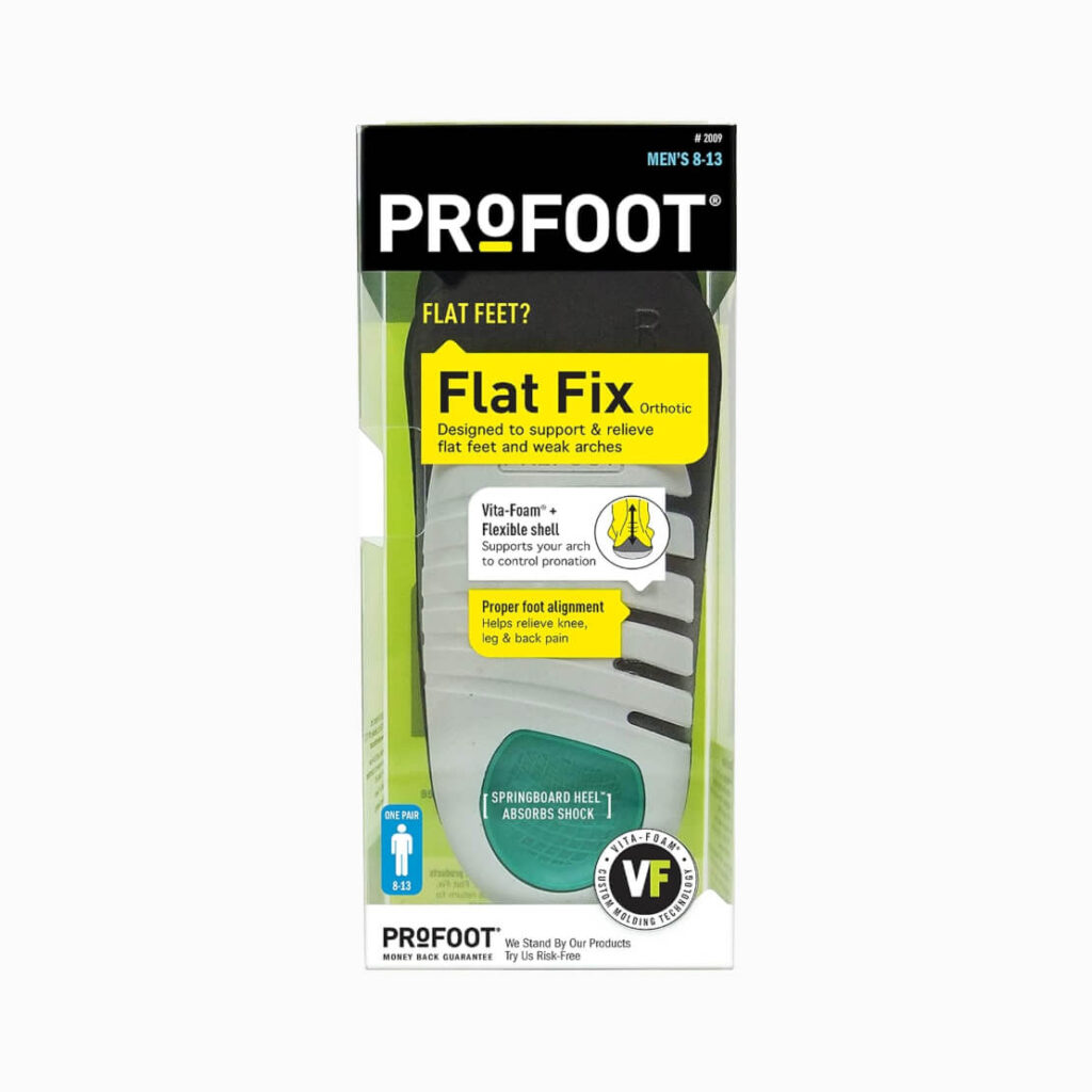 מדרס כף רגל שטוחה לגברים | PROFOOT Flat Fix - אריזה קדמית