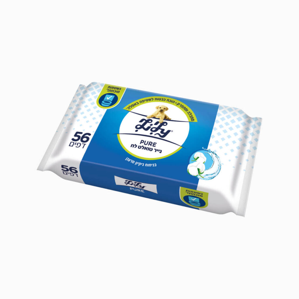 לילי PURE נייר טואלט לח נשטף באסלה
