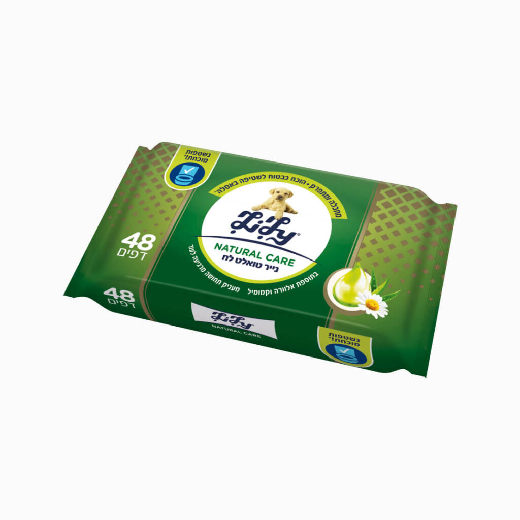 NATURAL CARE נייר טואלט לח נשטף באסלה