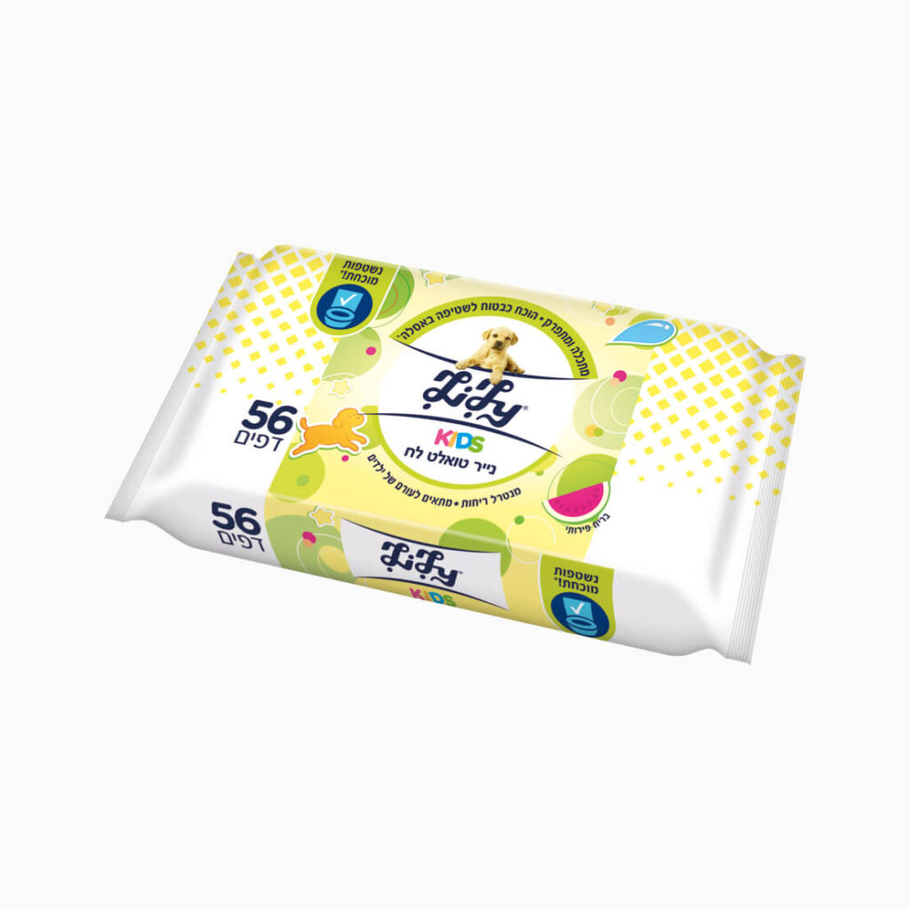 לילי KIDS נייר טואלט לח נשטף באסלה