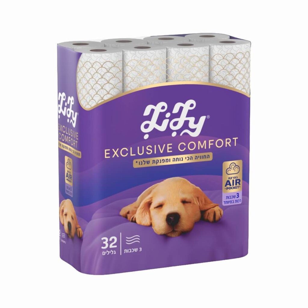 לילי EXCLUSIVE COMFORT נייר טואלט 3 שכבות מרופדות