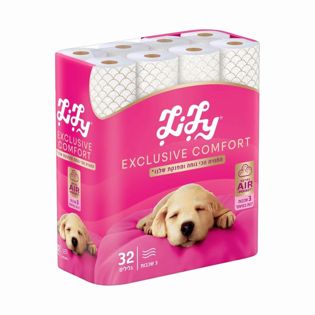 לילי EXCLUSIVE COMFORT נייר טואלט 3 שכבות מרופדות