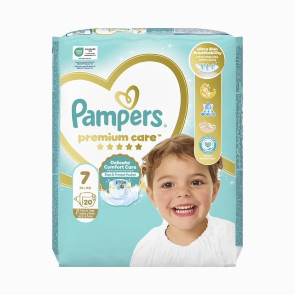 חיתולי פמפרס פרימיום מידה 7 ,20 יחידות